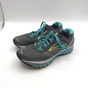 Brooks Running Shoes Women 6.5 Gray Ghost 9 Cushioned Athletic Sneakers Walking